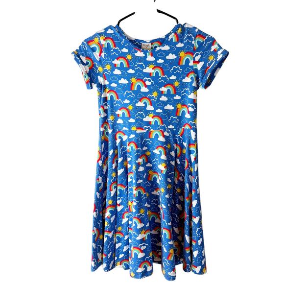 Frugi Other - Frugi Girls Organic Cotton Spring Skater Dress Rainbow Skies 9-10 Years NWOT